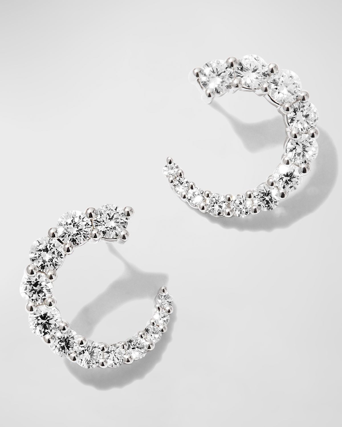 Memoire White Gold Graduating Diamond Earrings, 0.70-0.78tcw