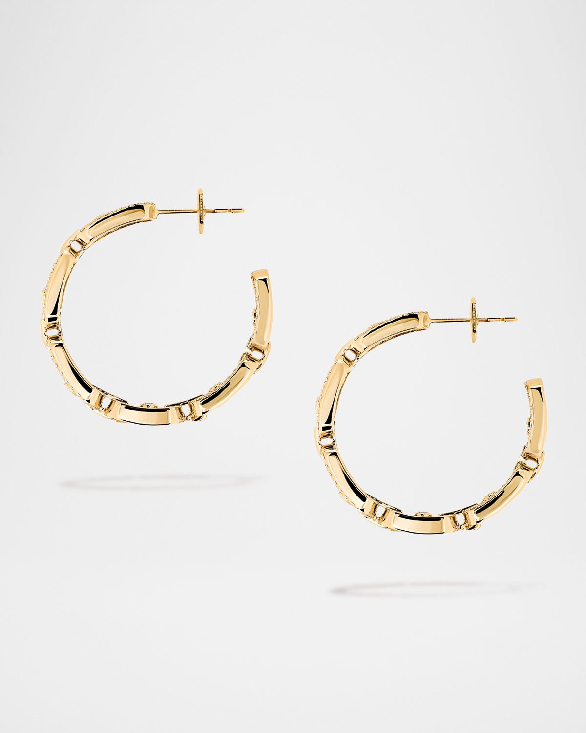 Messika MOVE LINK 18K YELLOW GOLD DIAMOND HOOP EARRINGS