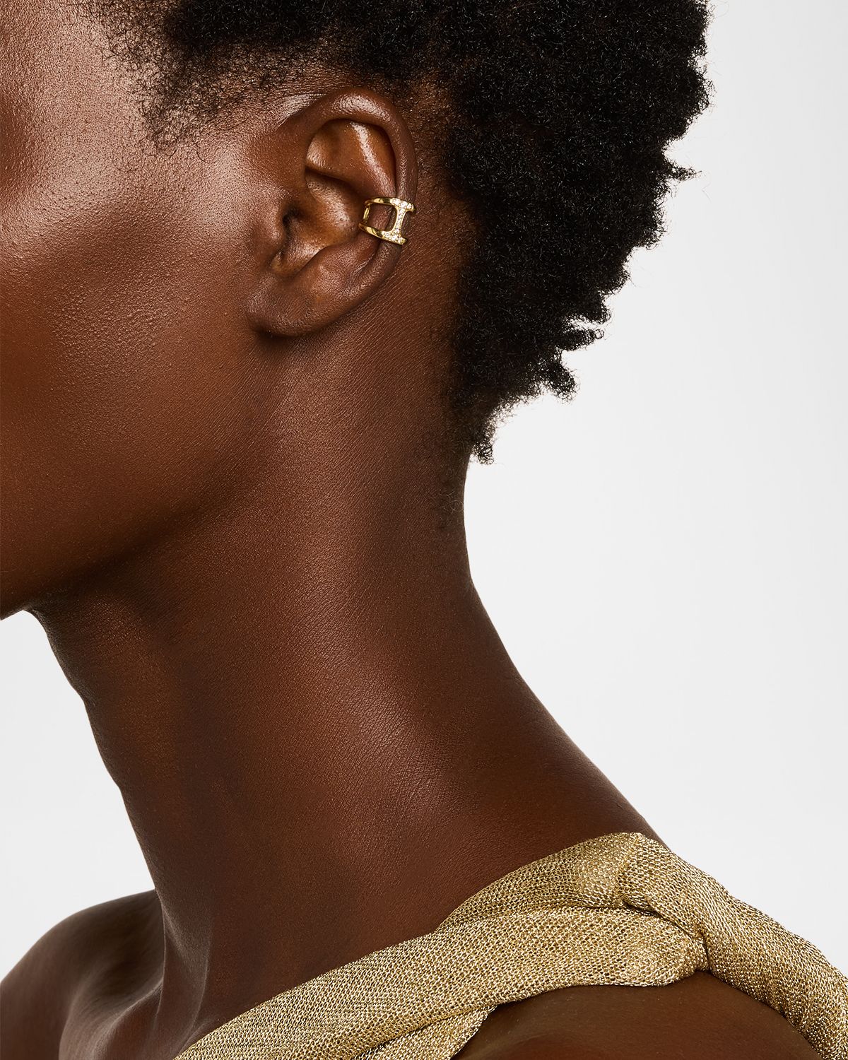 Hoorsenbuhs 18K Yellow Gold 12MM Tri-Link Diamond Huggie Earrings