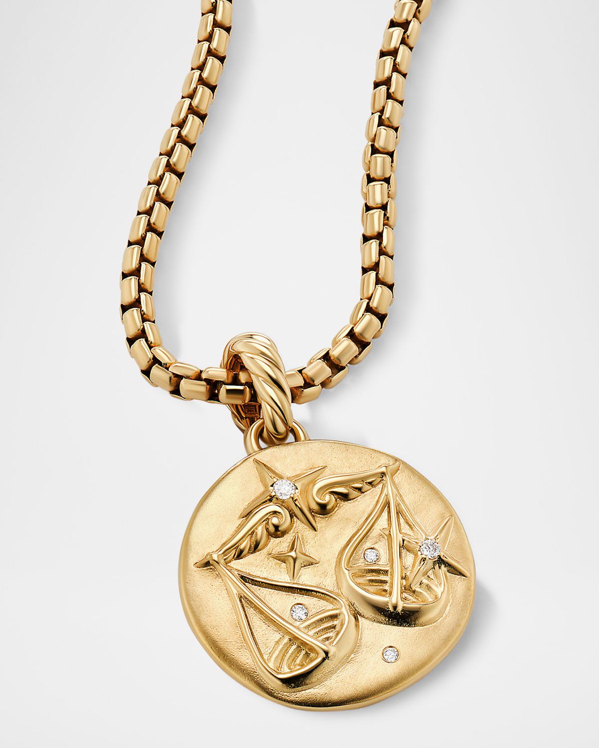 David Yurman Zodiac Amulet with Diamonds in 18K Gold, 28.7mm