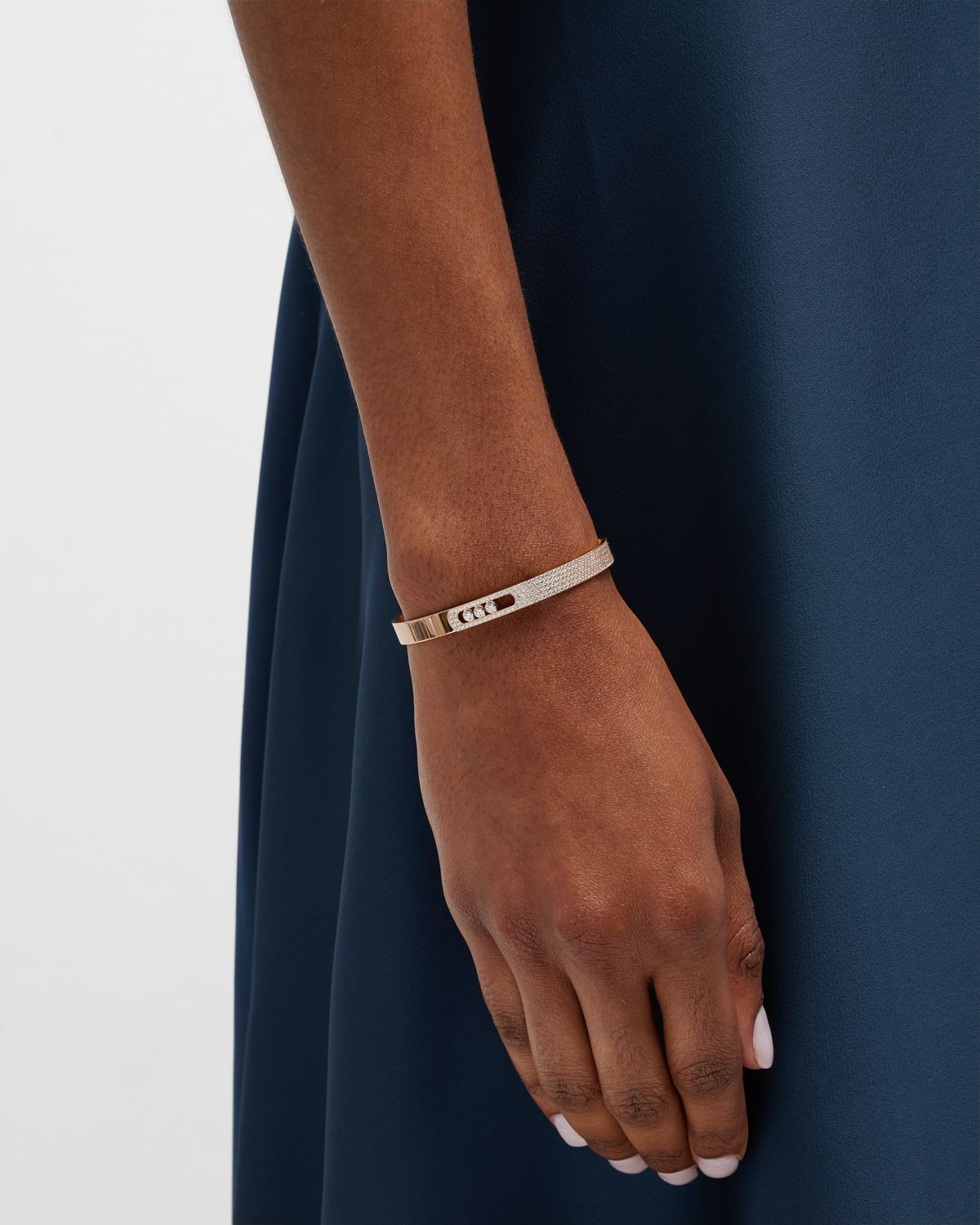 Messika MOVE NOA 18K ROSE GOLD DIAMOND BANGLE BRACELET