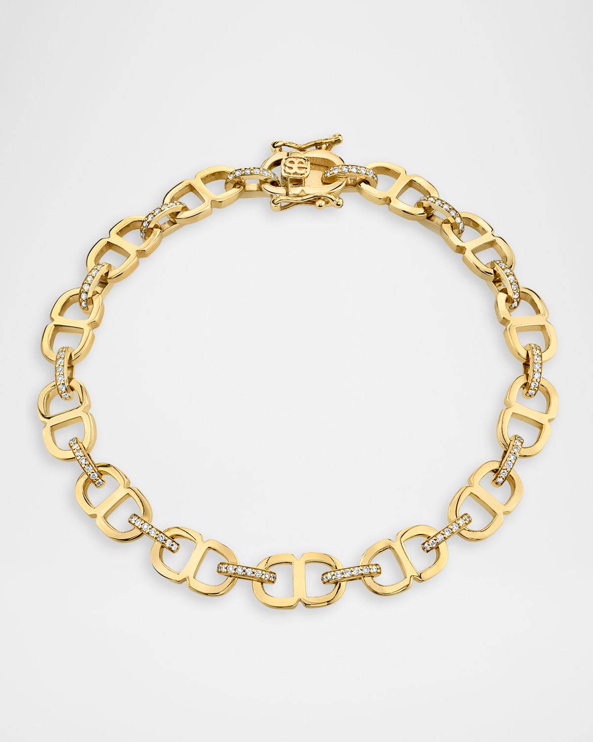 Sydney Evan 14K Yellow Gold Small Love Link Bracelet with Diamonds