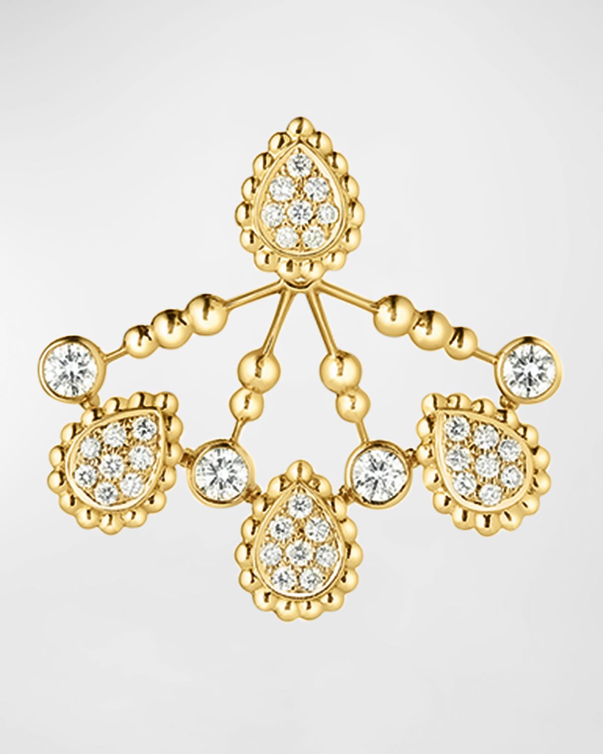 Boucheron Serpent Boheme 18K Yellow Gold Motif Diamond Single Earring