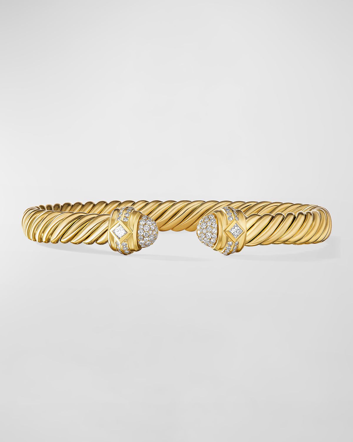 David Yurman Renaissance Cablespira Bracelet with Diamonds in 18K Gold, 7mm