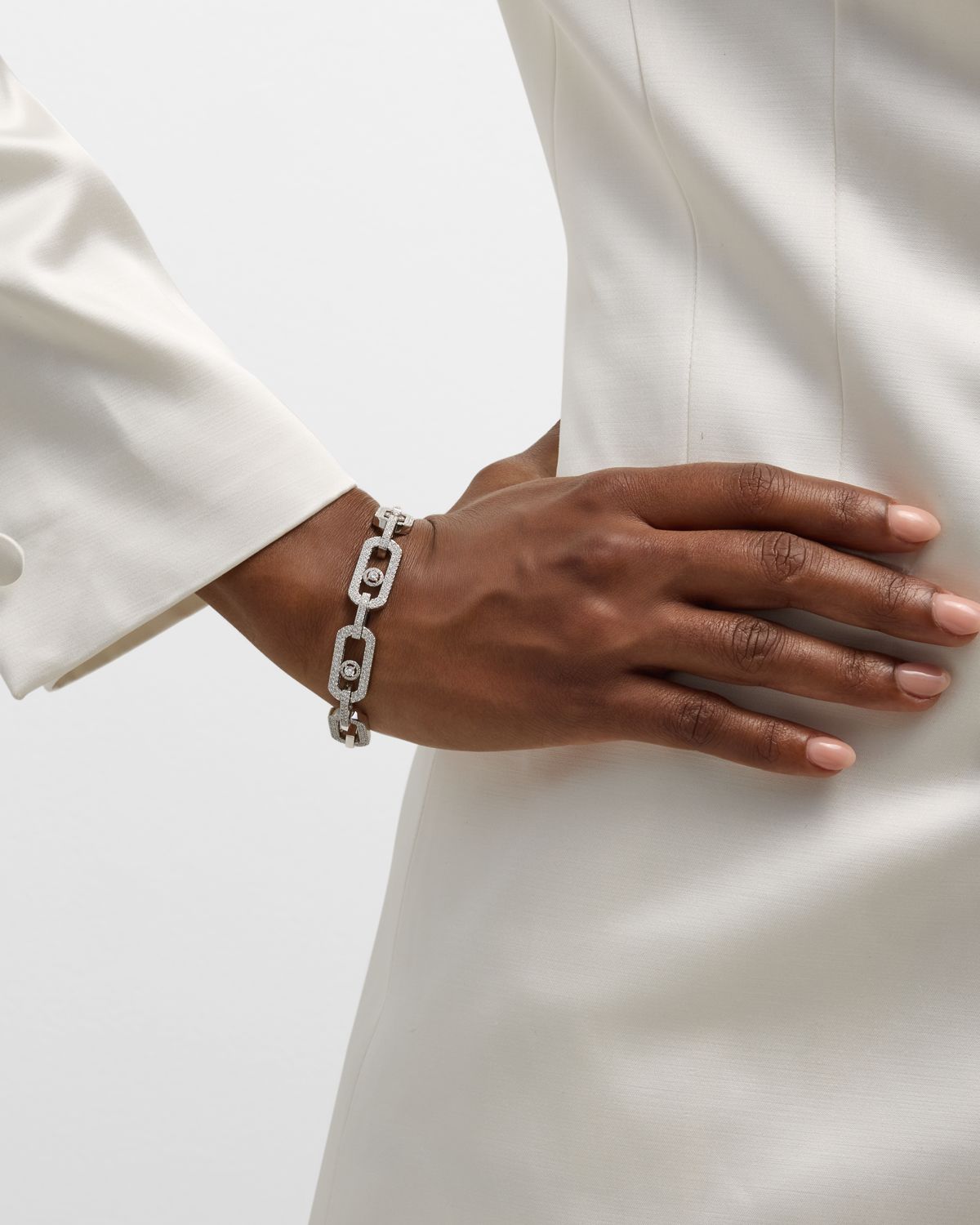 Messika SO MOVE XL 18K WHITE GOLD PAVE SET BRACELET