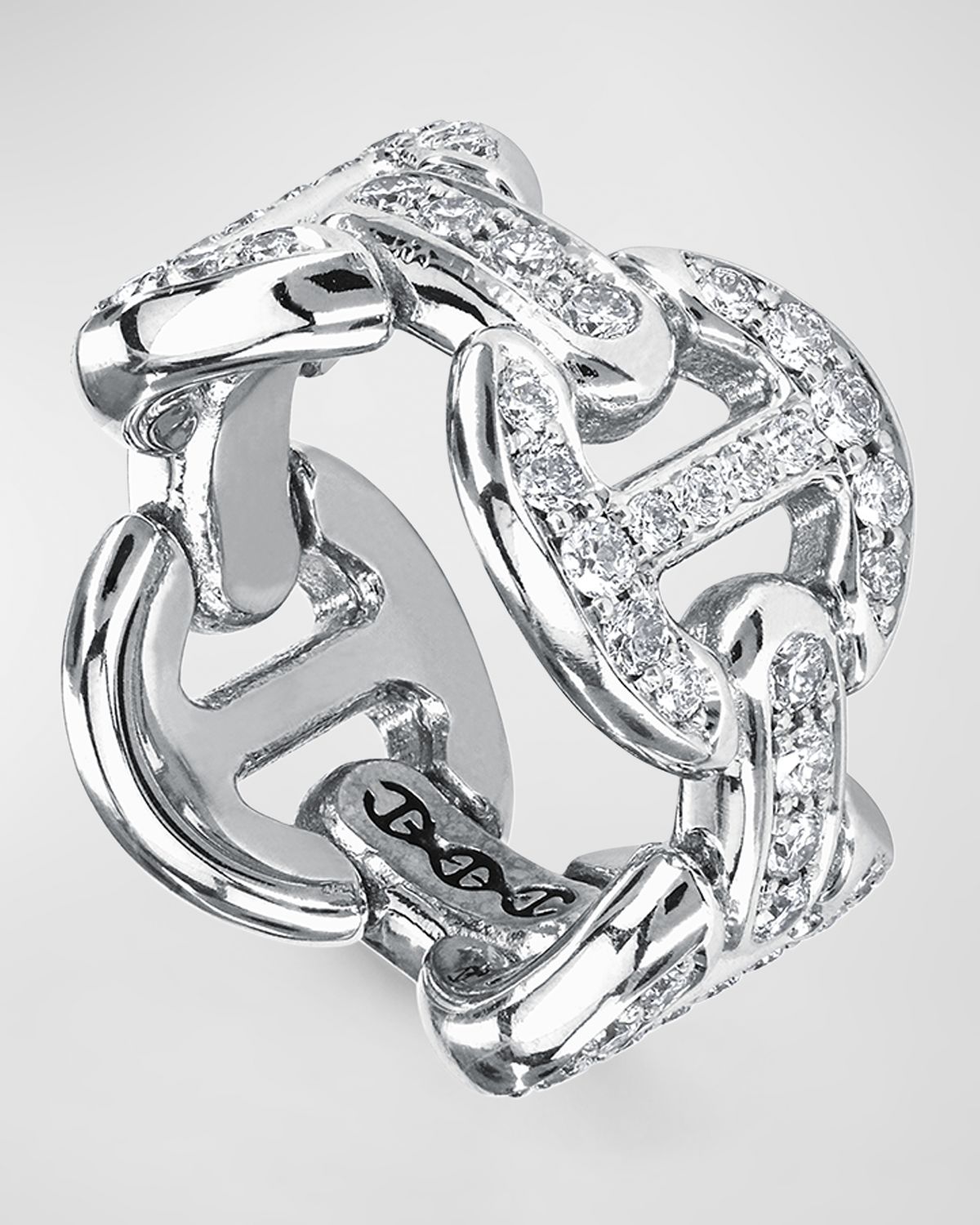 Hoorsenbuhs 18K White Gold Quad Link Antiquated Ring