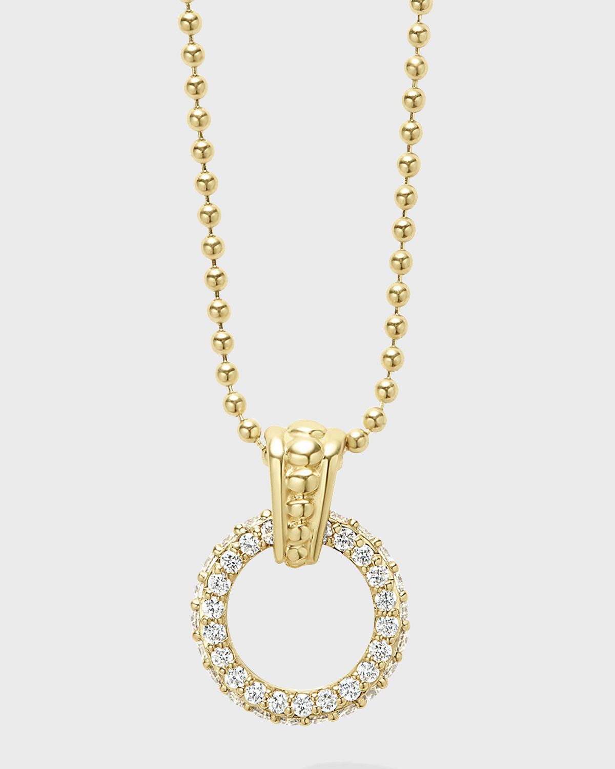 LAGOS 18K 9mm Diamond-Circle Pendant Necklace