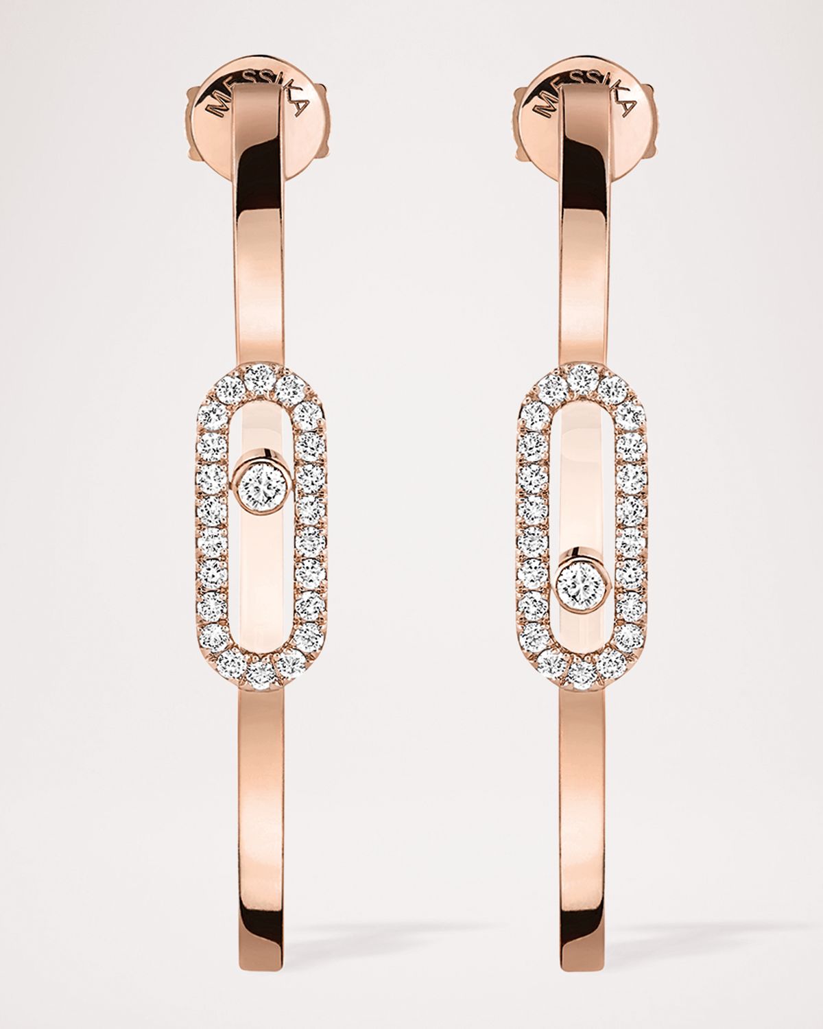 Messika MOVE UNO 18K ROSE GOLD SMALL HOOP EARRINGS