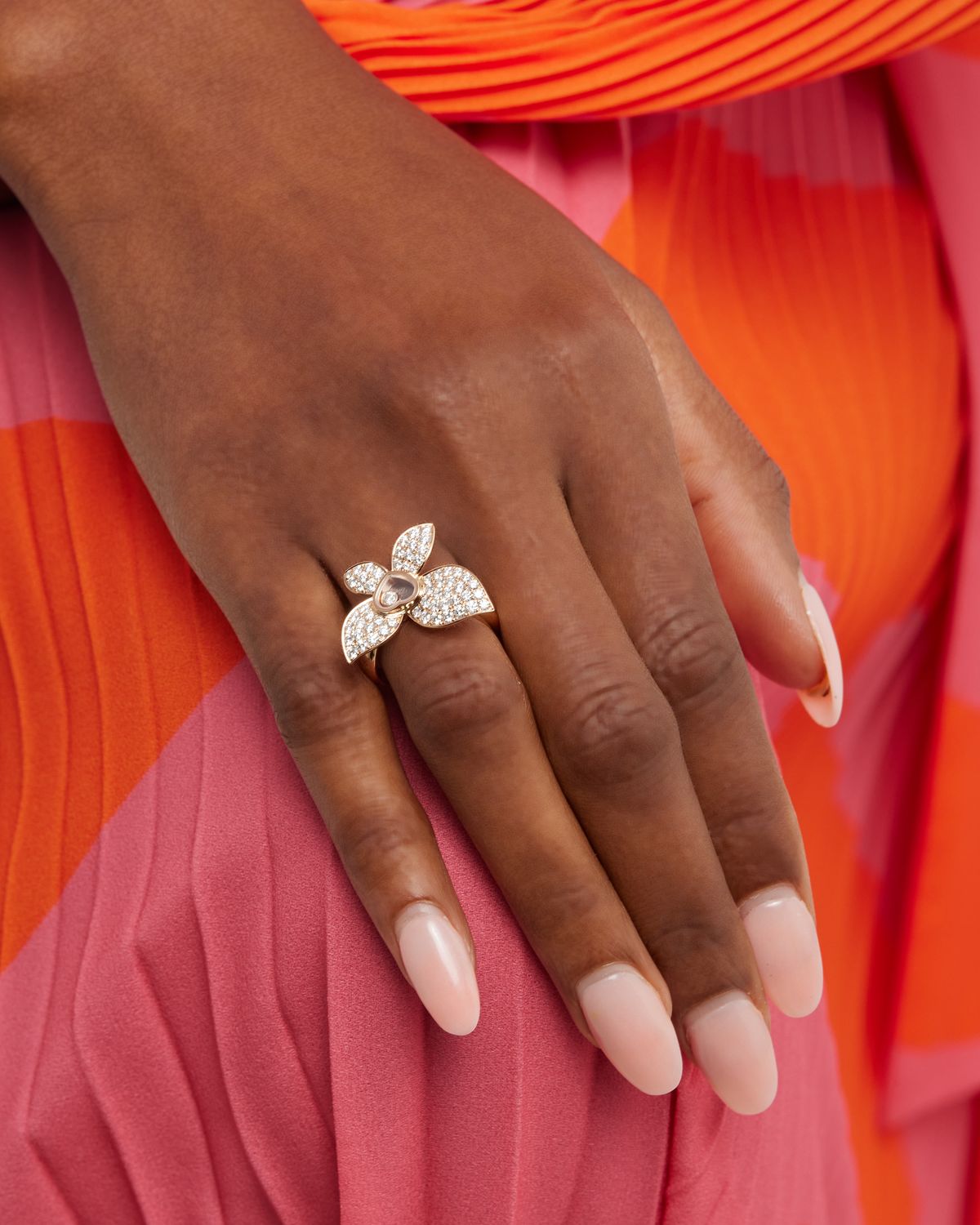 Chopard Happy Butterfly 18K Rose Gold Diamond Ring