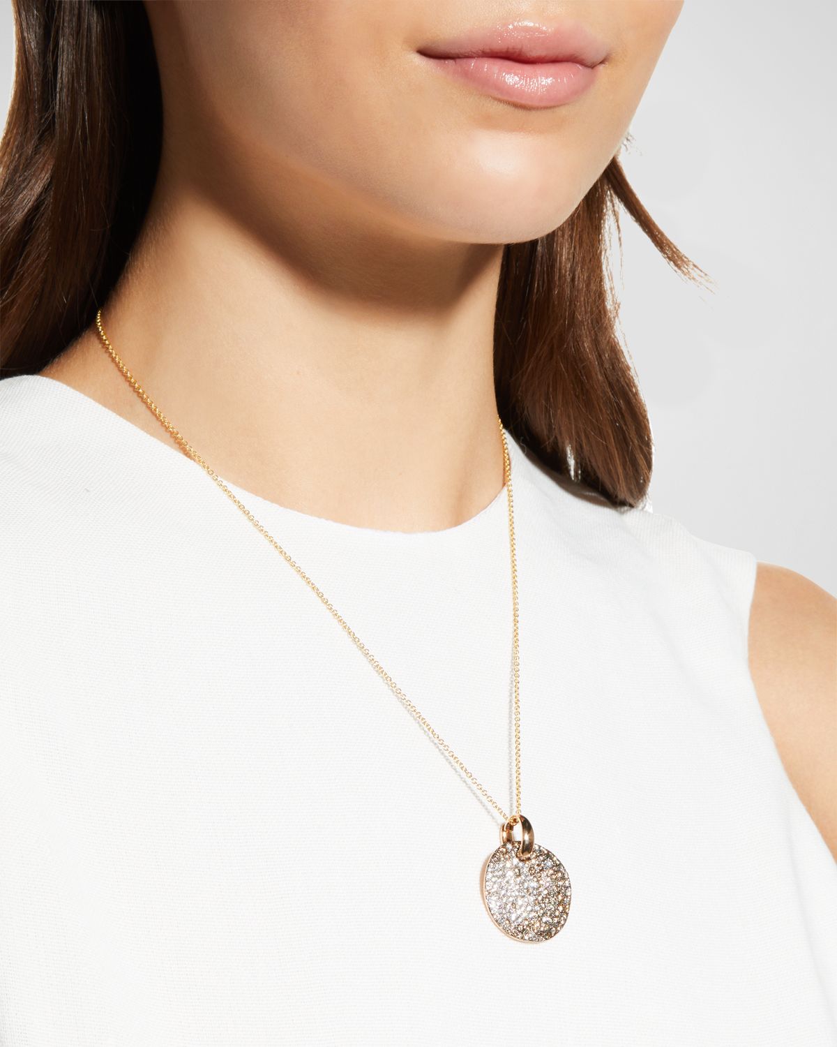 Pomellato Sabbia Two-Tone Diamond Pendant in 18K Rose Gold