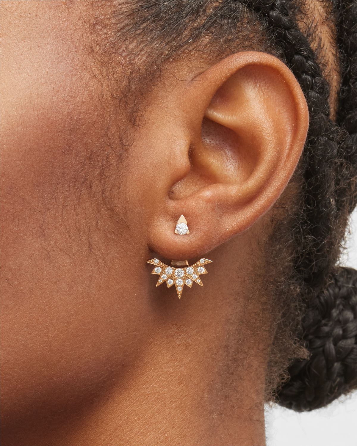 PIAGET Sunlight 18k Rose Gold Diamond Earring Jackets