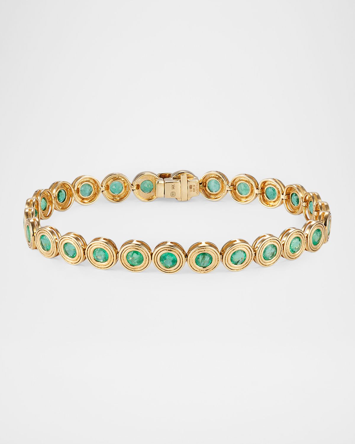 Sydney Evan 14K Emerald Green Fluted Bracelet