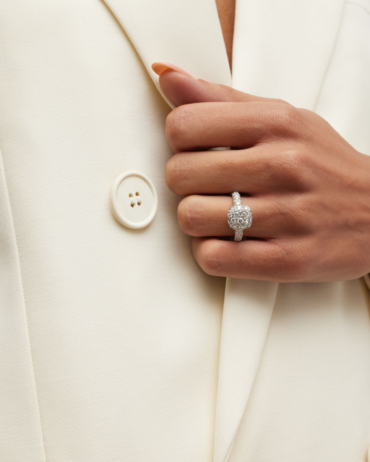 Pomellato Nudo Classic 18K White & Rose Gold Diamond Ring