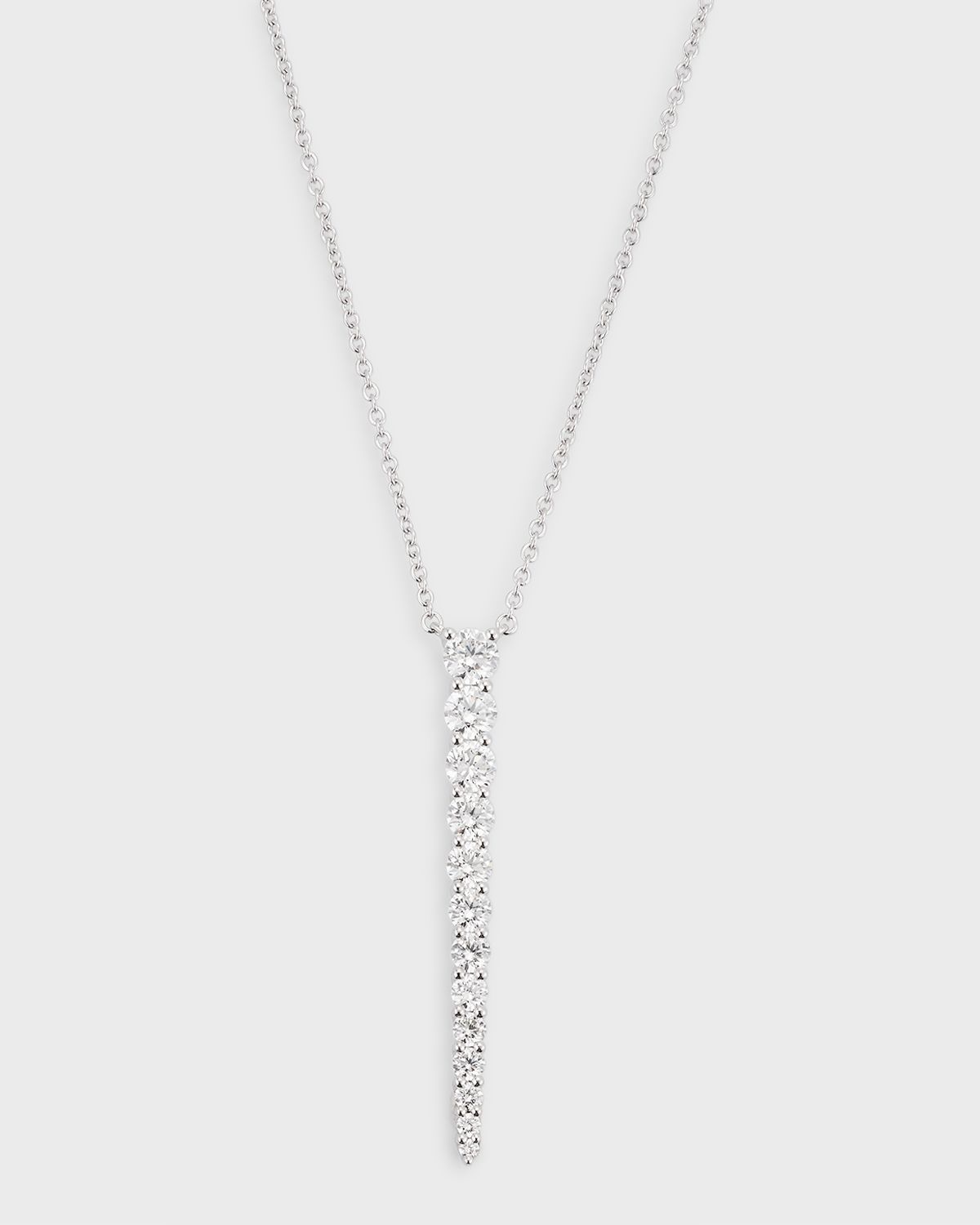 Memoire 18KWG Vertical Diamond Bar Pendant