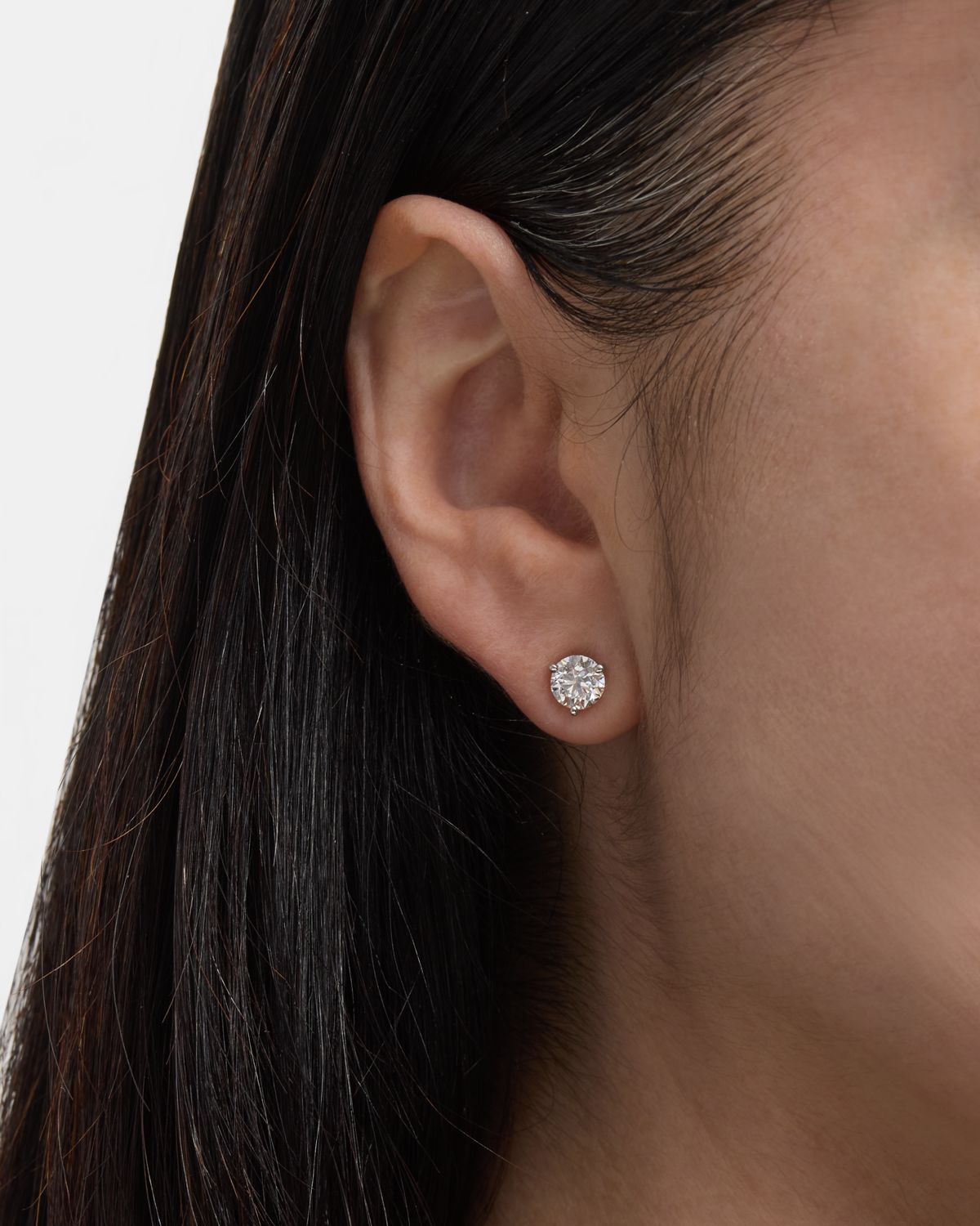 Memoire Platinum Diamond Post Earrings, 1.5tcw.
