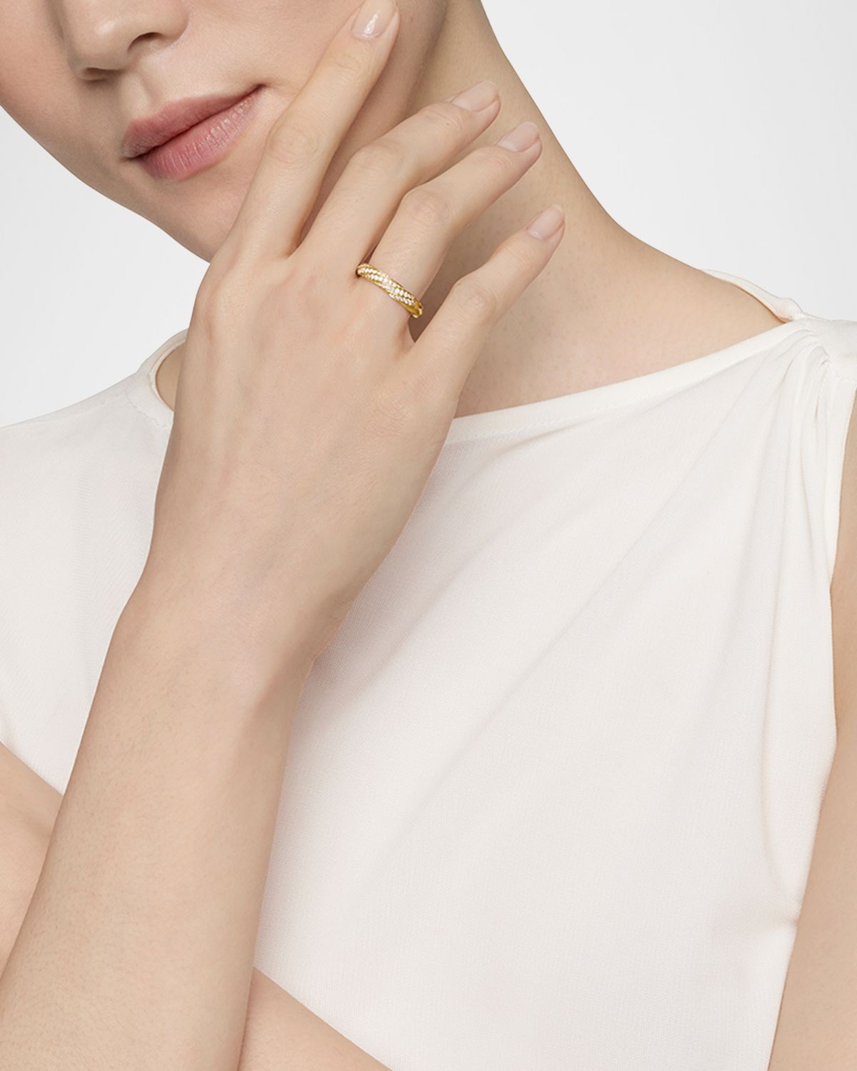 David Yurman Cable Edge Ring in 18K Gold, 4mm
