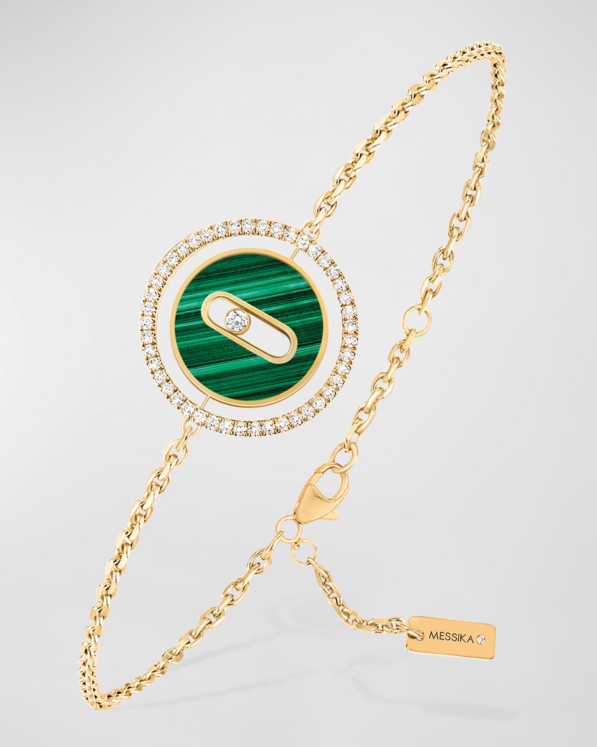 Messika LUCKY MOVE 18K ROSE GOLD MALACHITE & DIAMOND BRACELET