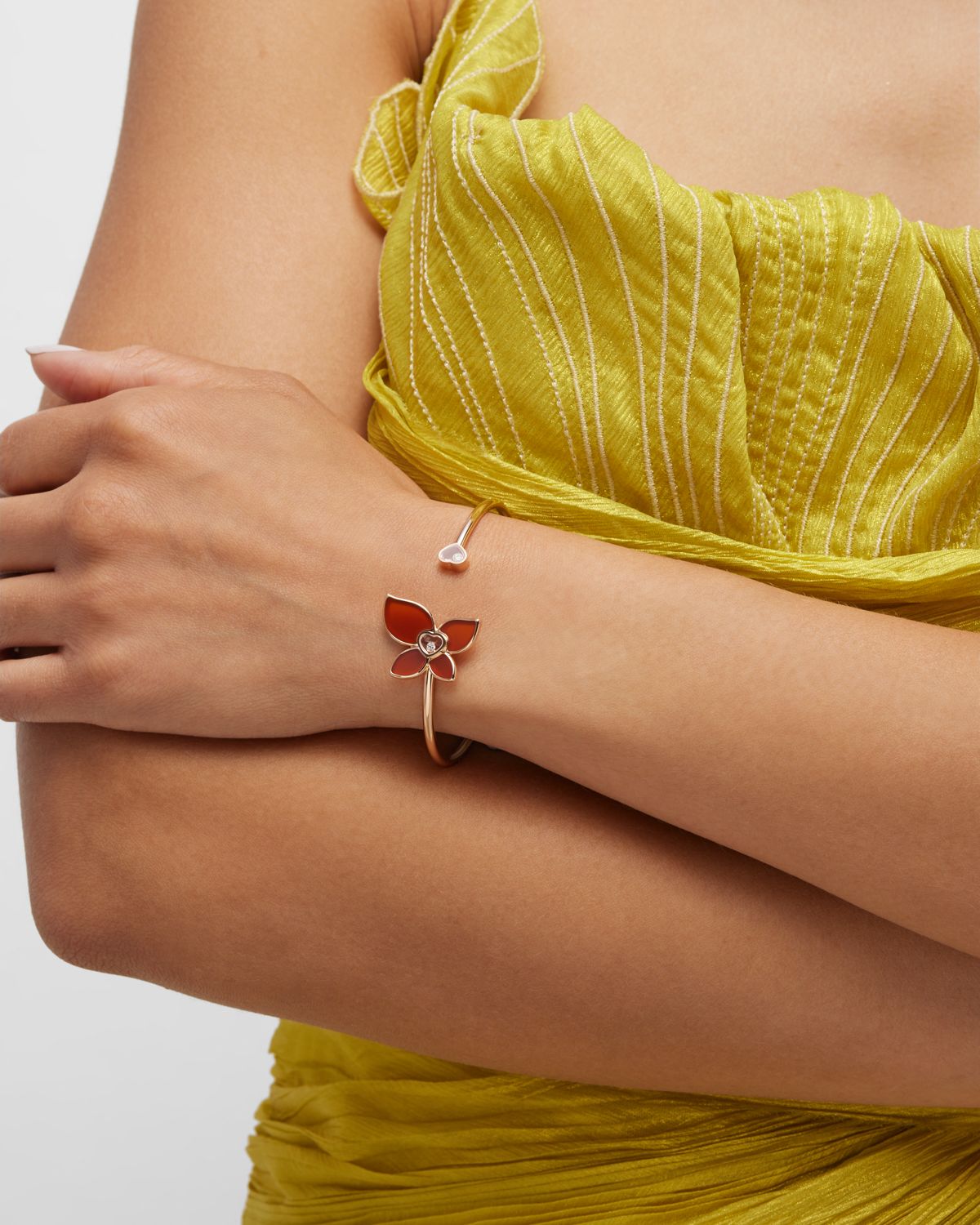 Chopard Happy Butterfly 18K Rose Gold Carnelian Bracelet