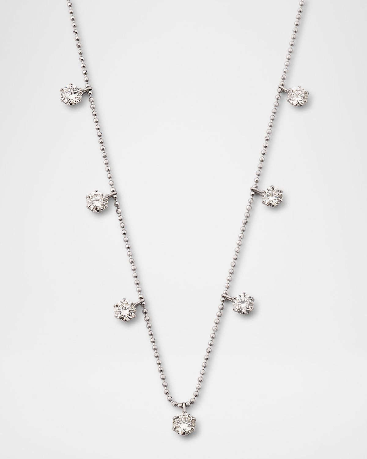 Graziela Gems 18K White Gold Medium Floating Diamond Necklace