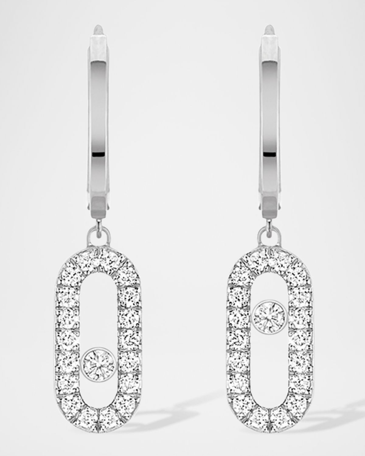 Messika MOVE UNO 18K WHITE GOLD HOOP EARRINGS