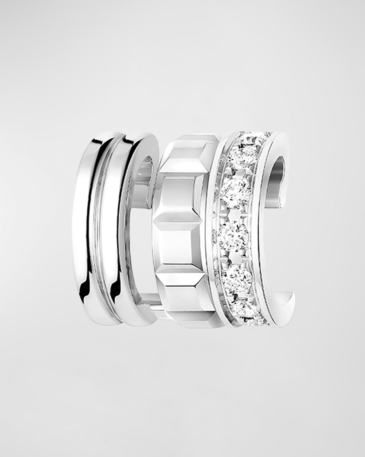 Boucheron Quatre 18K White Gold Radiant Diamond Single Clip Earring