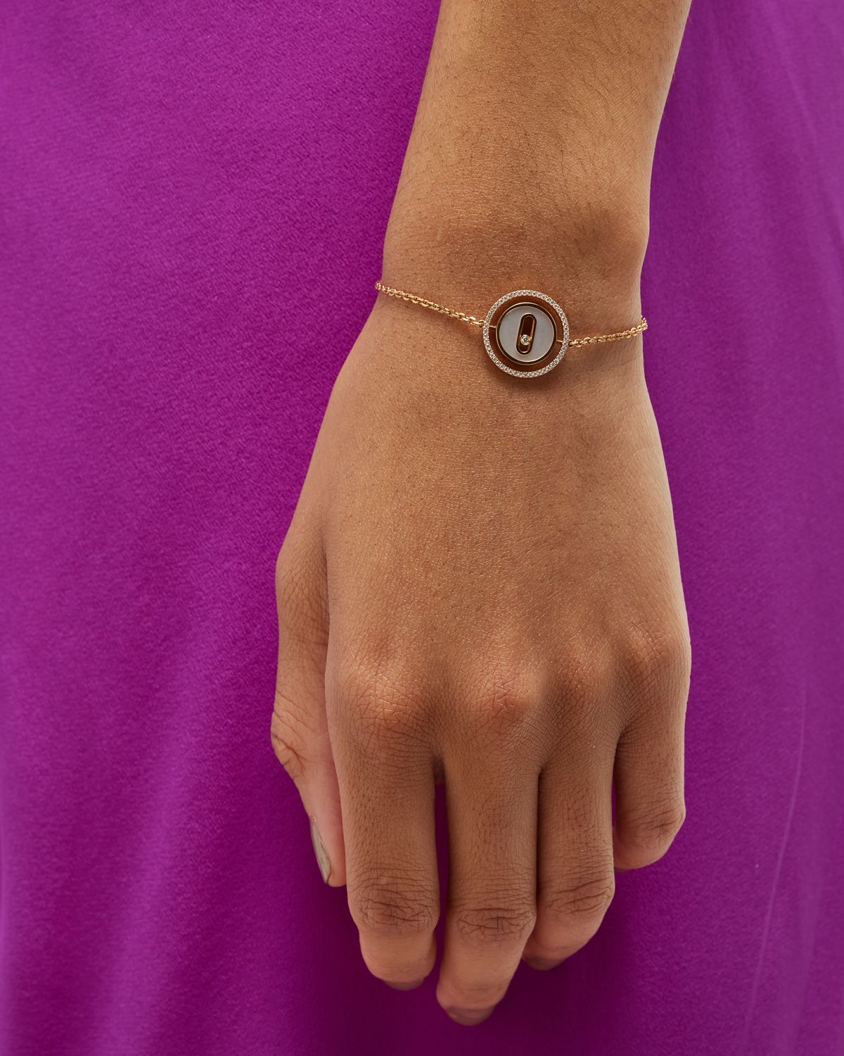 Messika LUCKY MOVE 18K ROSE GOLD MOTHER-OF-PEARL BRACELET