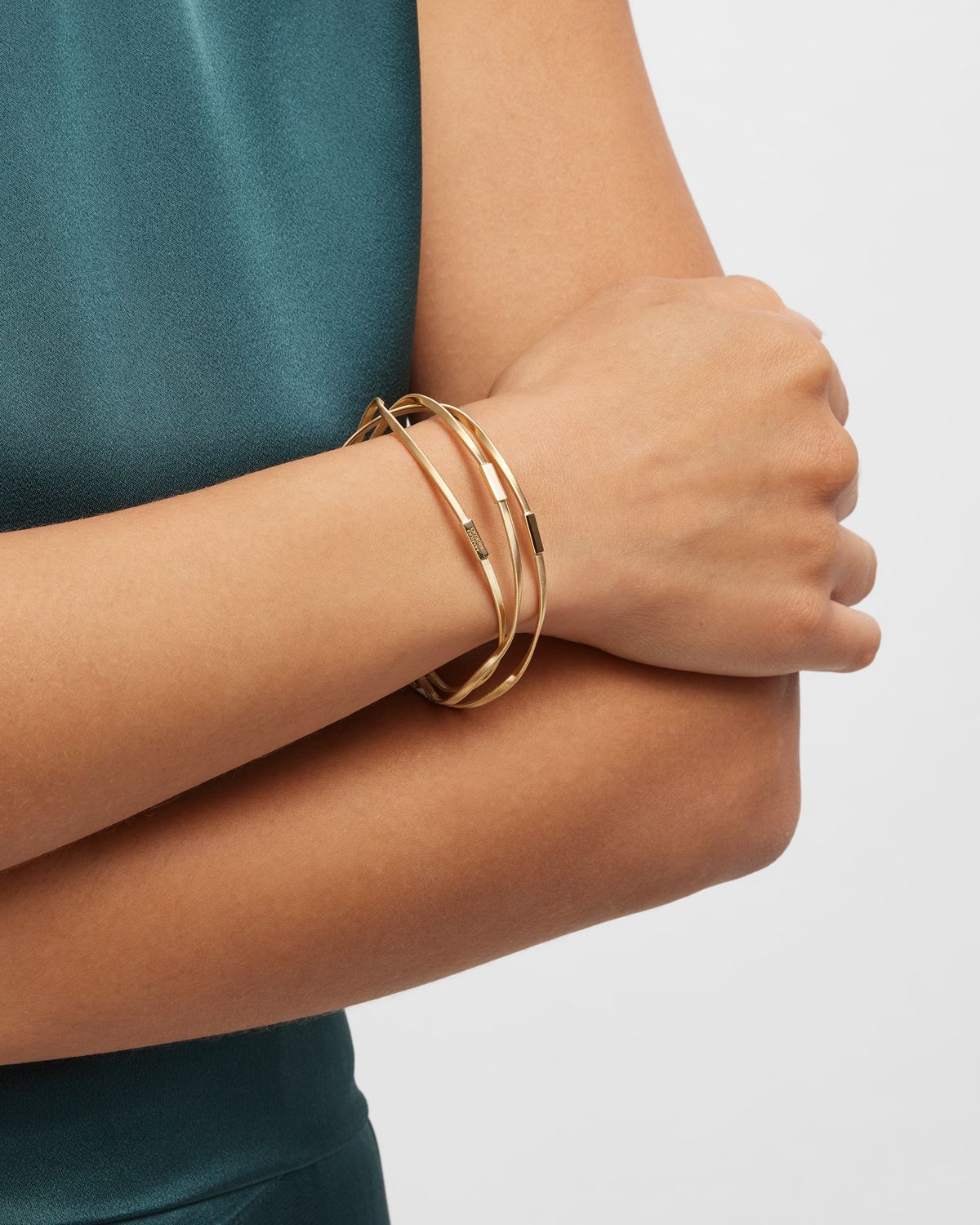 Marco Bicego Marrakech 18K Three Strand Coiled Rigid Bangle