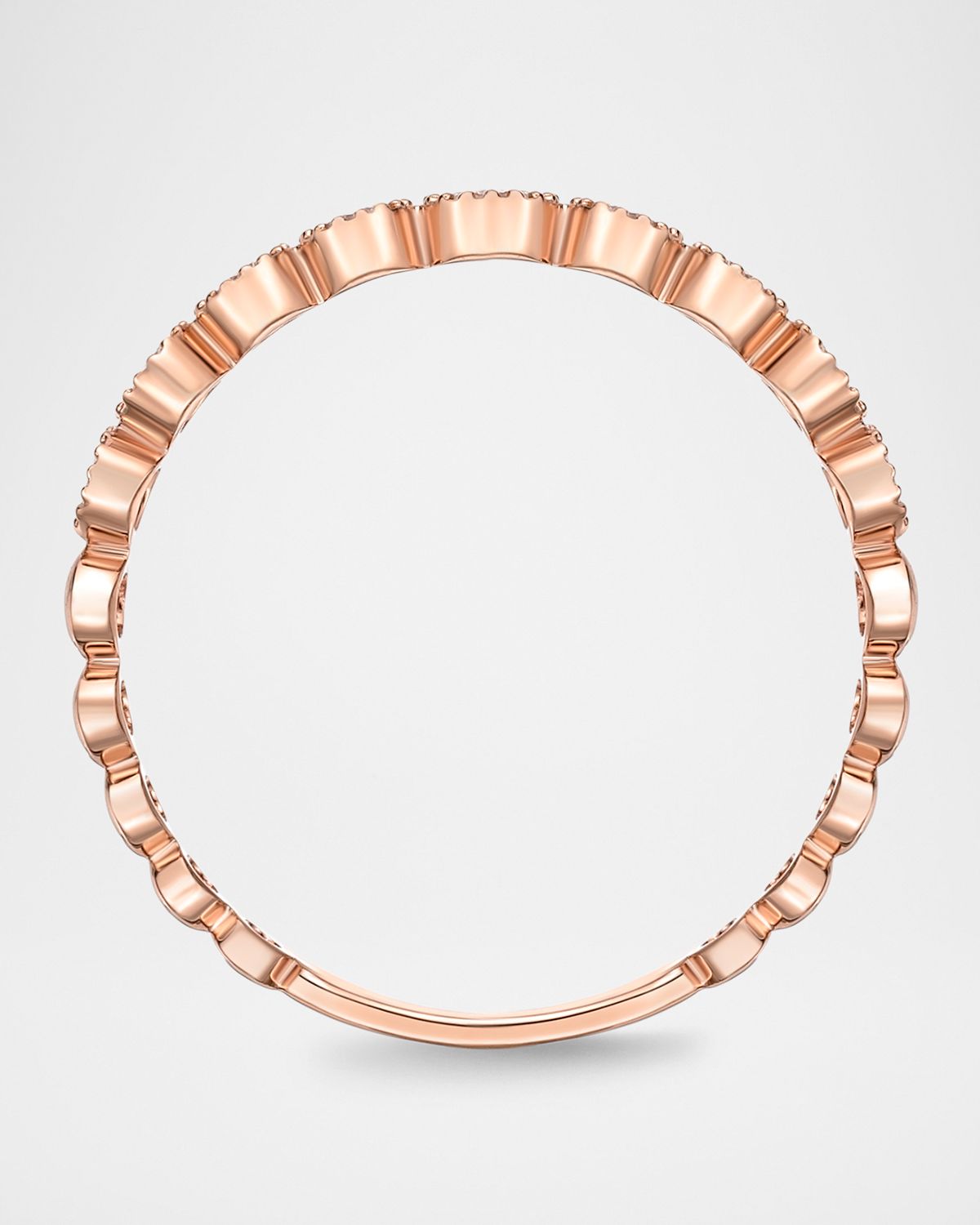 Memoire White Gold 9-Diamond Bezel Ring, Size 6.5