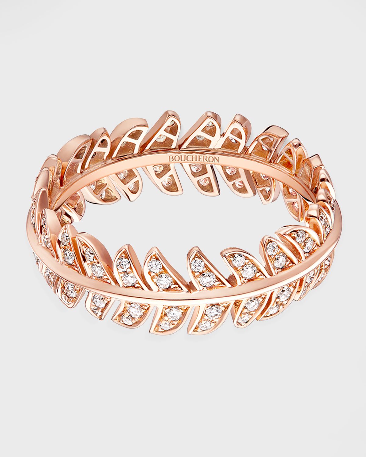 Boucheron Rose Gold Plume de Paon Ring, EU 51 / US 5.75