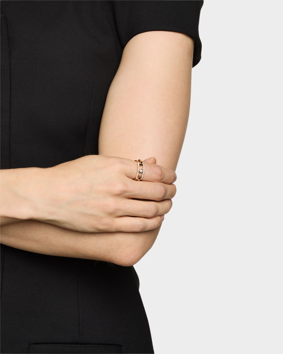 Messika MOVE LINK 18K ROSE GOLD DIAMOND RING
