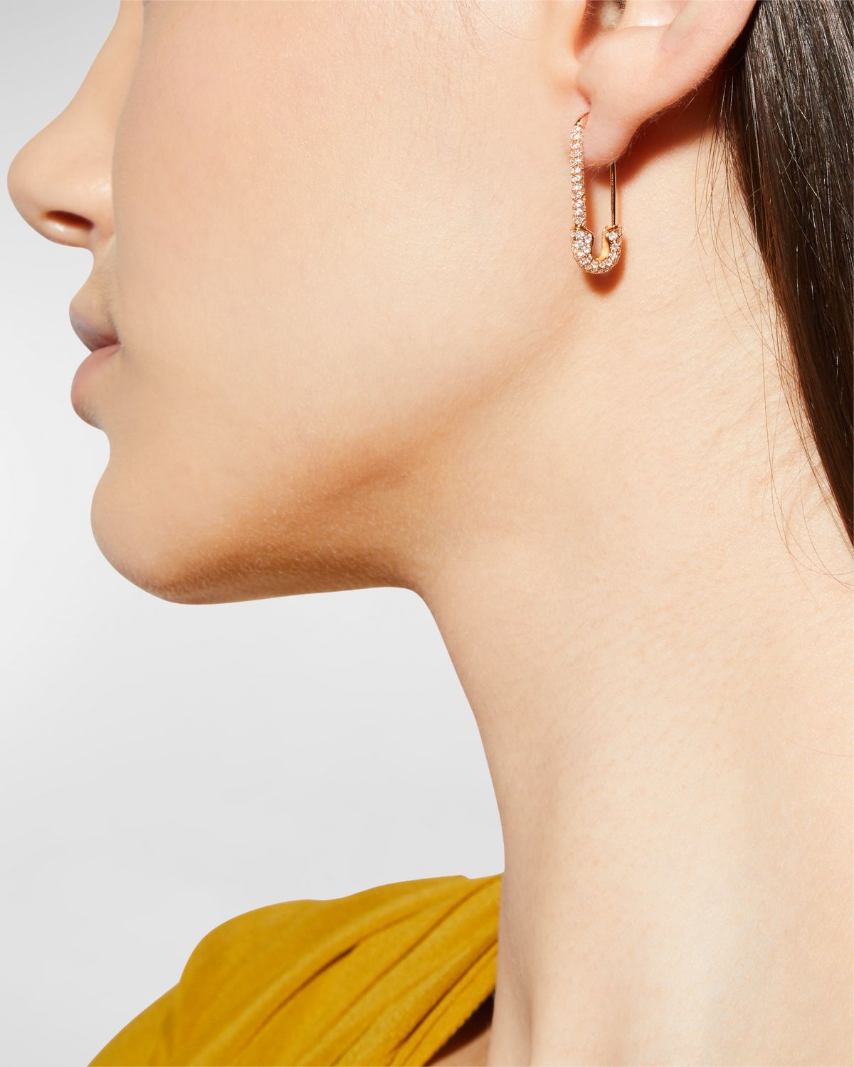 Anita Ko 18k Diamond Safety Pin Earring