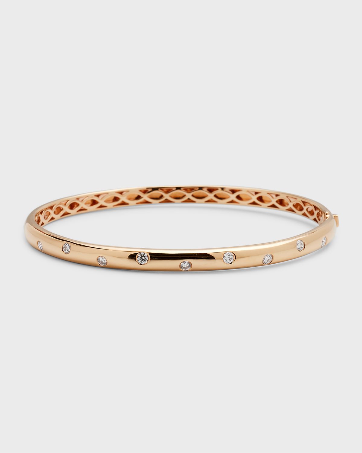 Memoire 18k Rose Gold 9-Diamond Oval Bangle