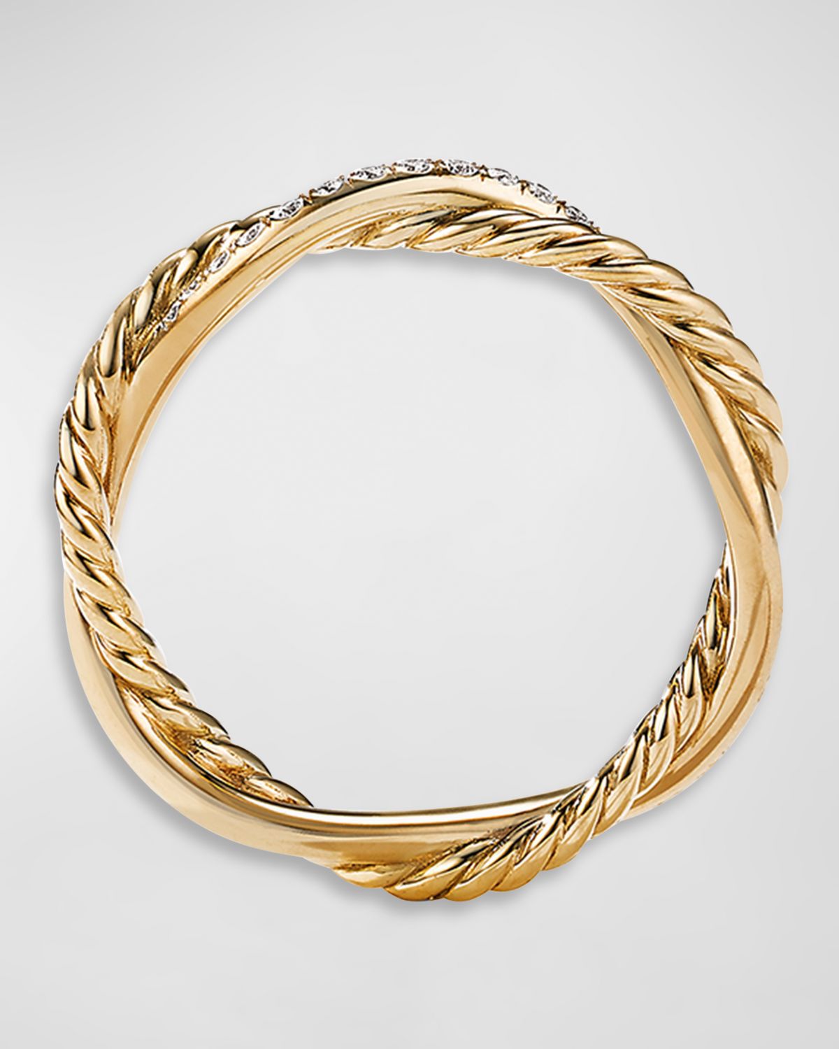 David Yurman Petite Infinity Band Ring with Diamonds in 18K Gold