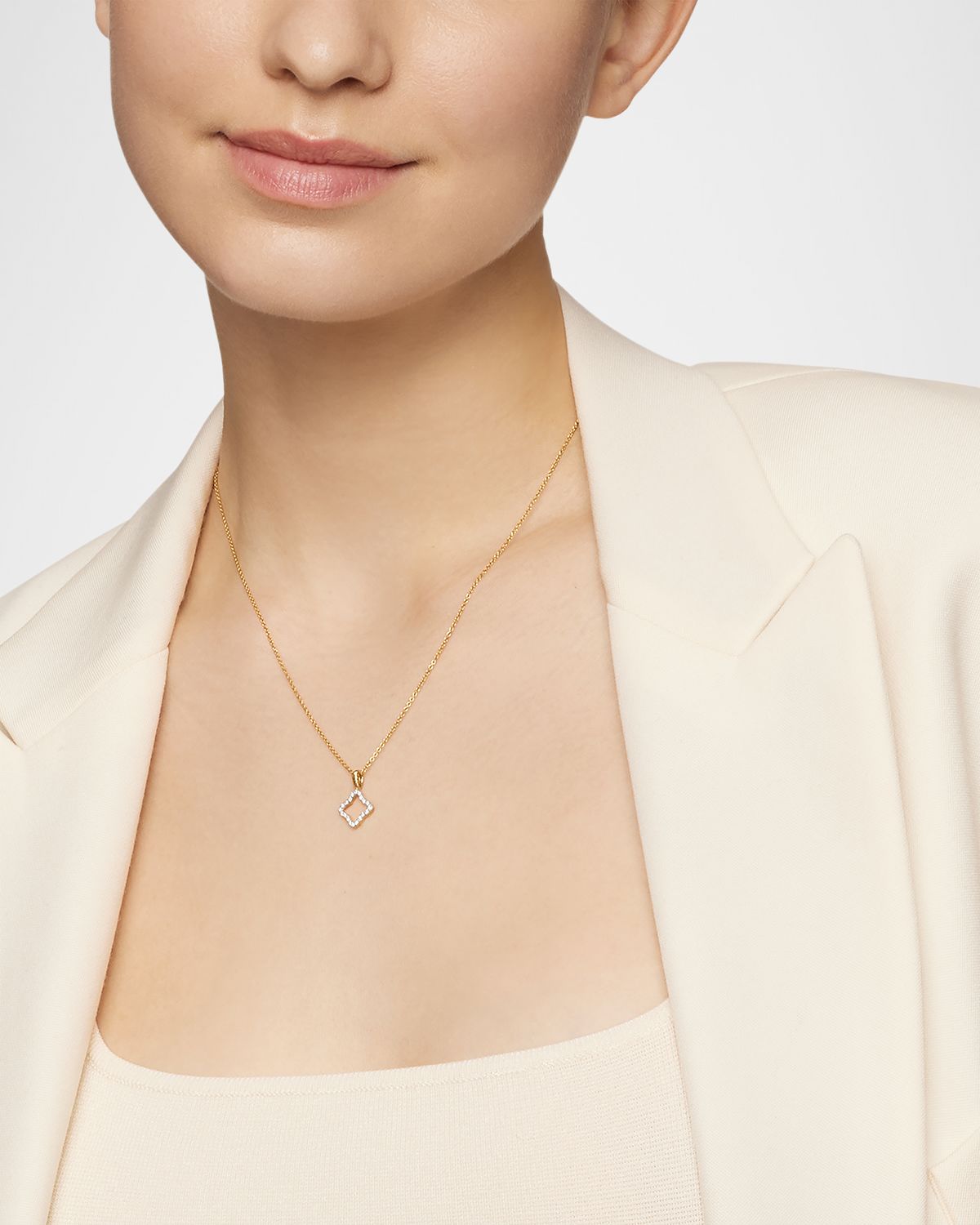 David Yurman Cable Collectibles 18k Gold Quatrefoil Necklace
