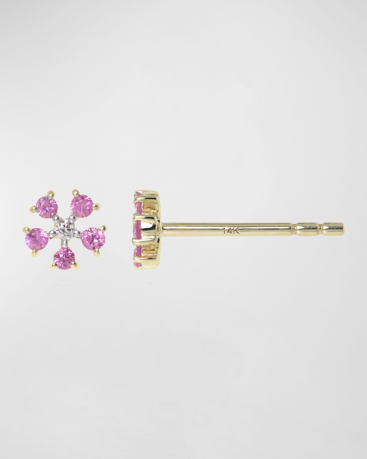 Stevie Wren Emerald and Diamond Daisy Stud Earring, Single