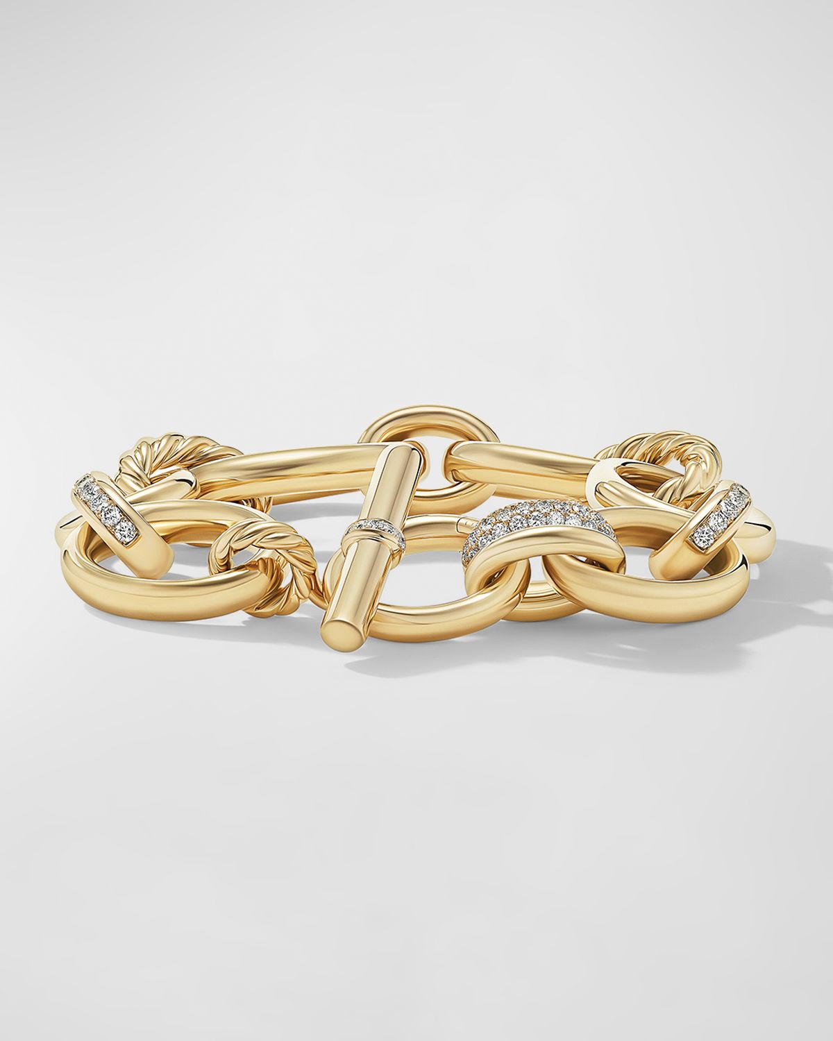 David Yurman DY Mercer Bracelet with Diamonds in 18K Gold, 25mm