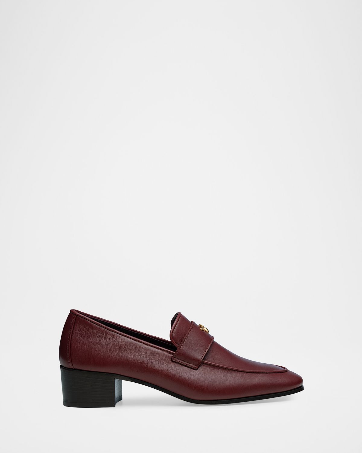 Bougeotte Leather Medallion Heeled Loafers