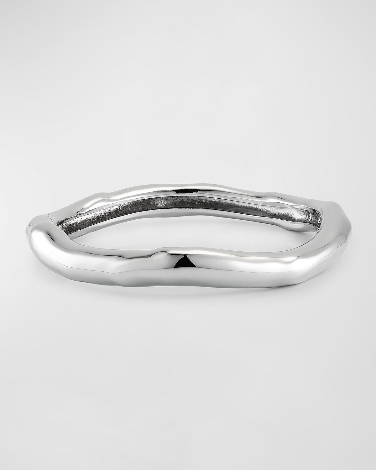 Alexis Bittar Molten Silver Bangle Bracelet, Size Large