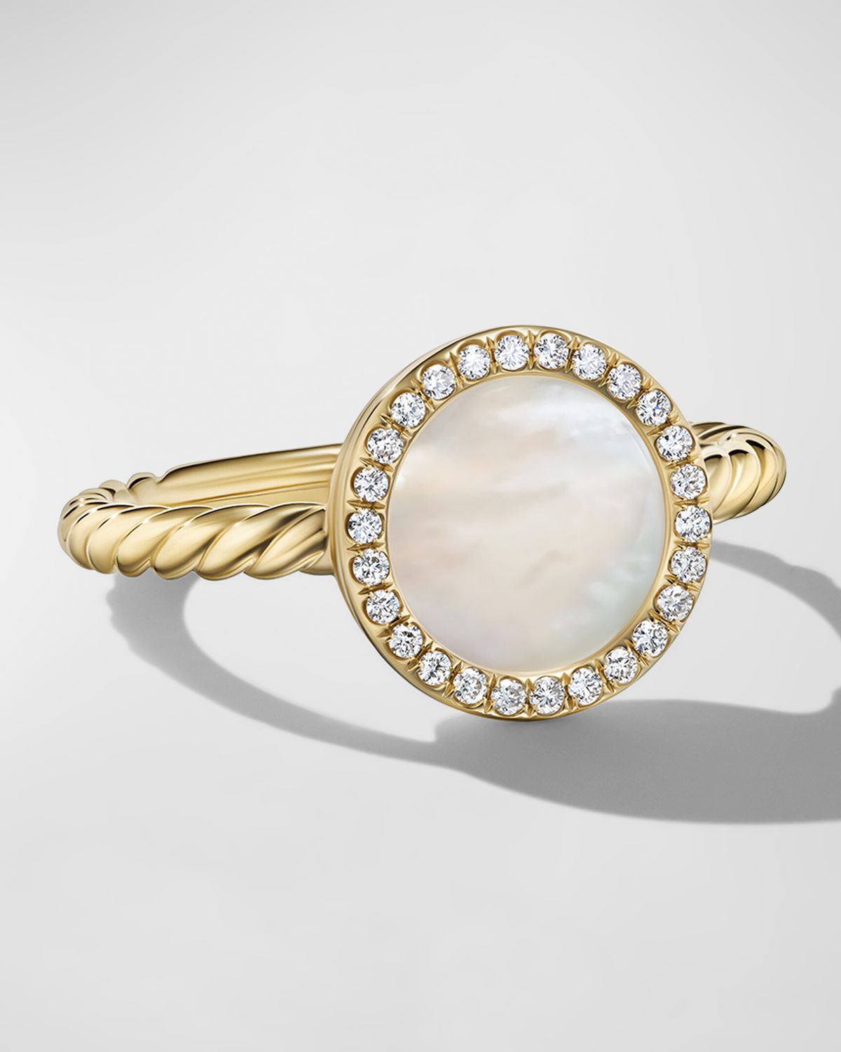 David Yurman DY Elements Ring with Gemstone and Diamonds in 18K Gold, 11mm