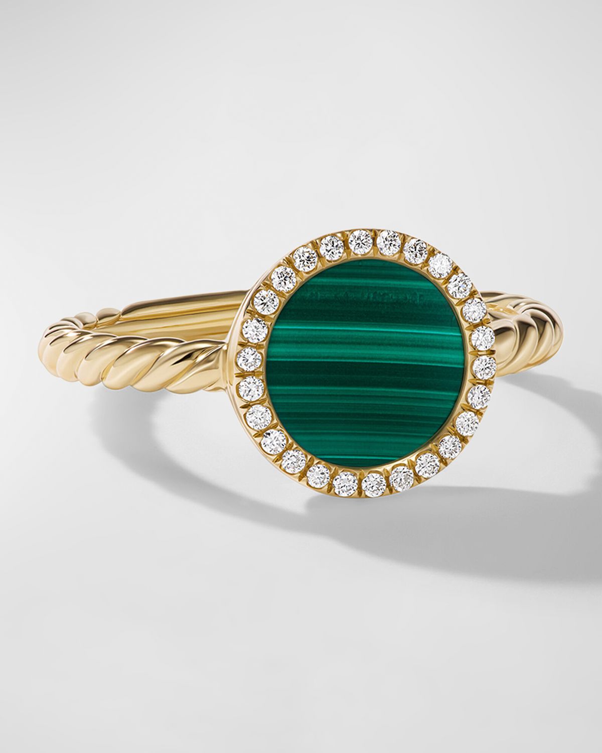 David Yurman DY Elements Ring with Gemstone and Diamonds in 18K Gold, 11mm