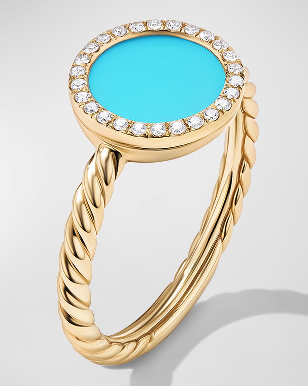 David Yurman DY Elements Ring with Gemstone and Diamonds in 18K Gold, 11mm