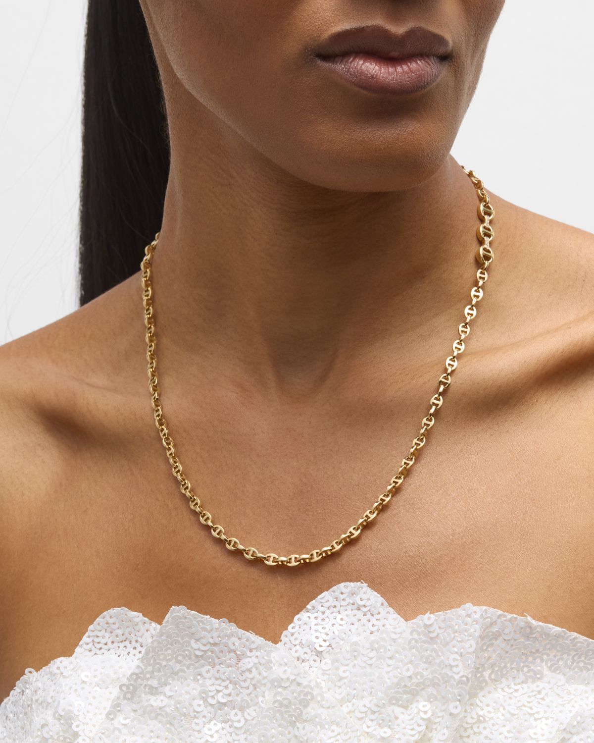 Hoorsenbuhs 18K Yellow Gold Diamond Open-Link Chain Necklace
