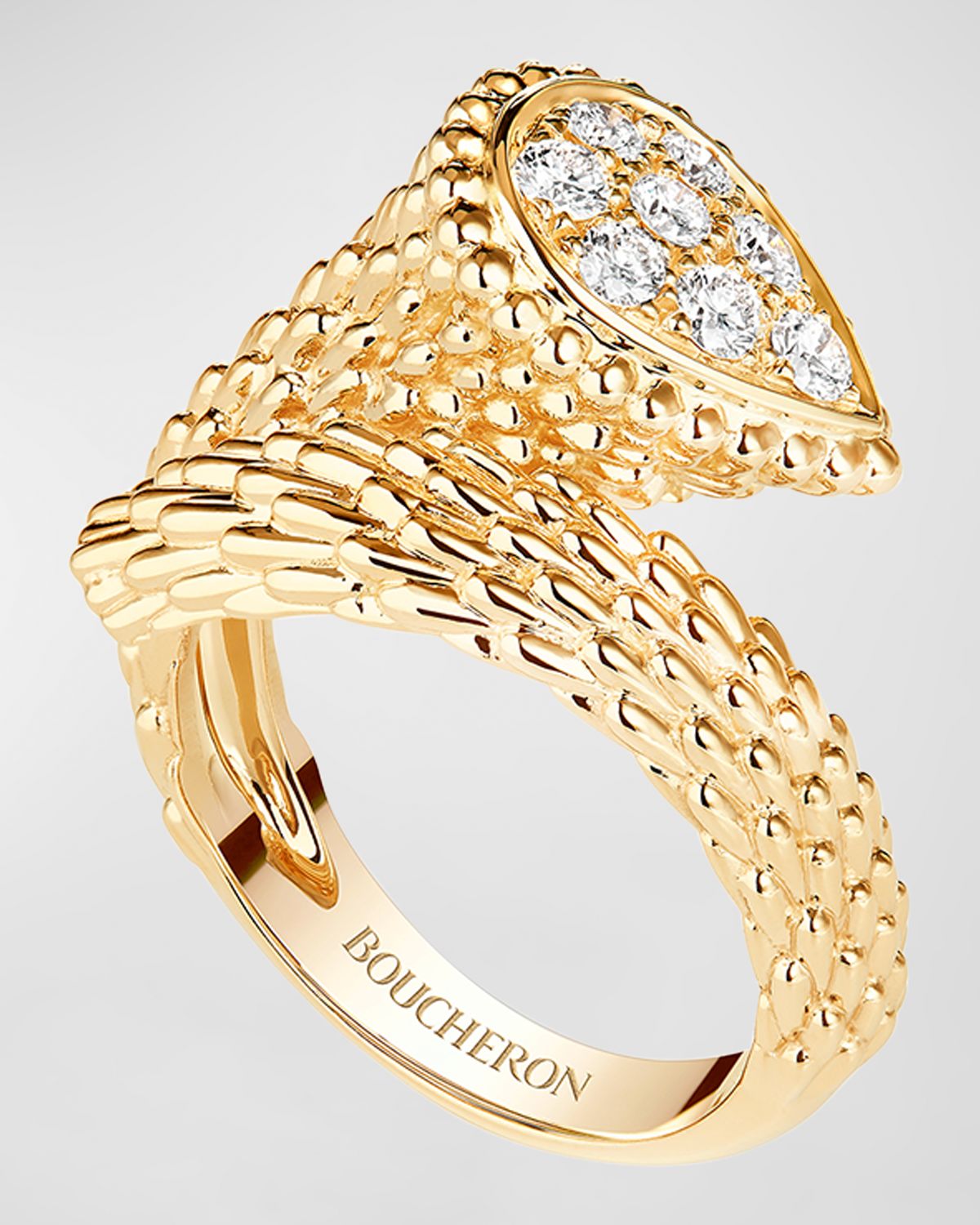 Boucheron Serpent Boheme 18K Yellow Gold Diamond Small Ring
