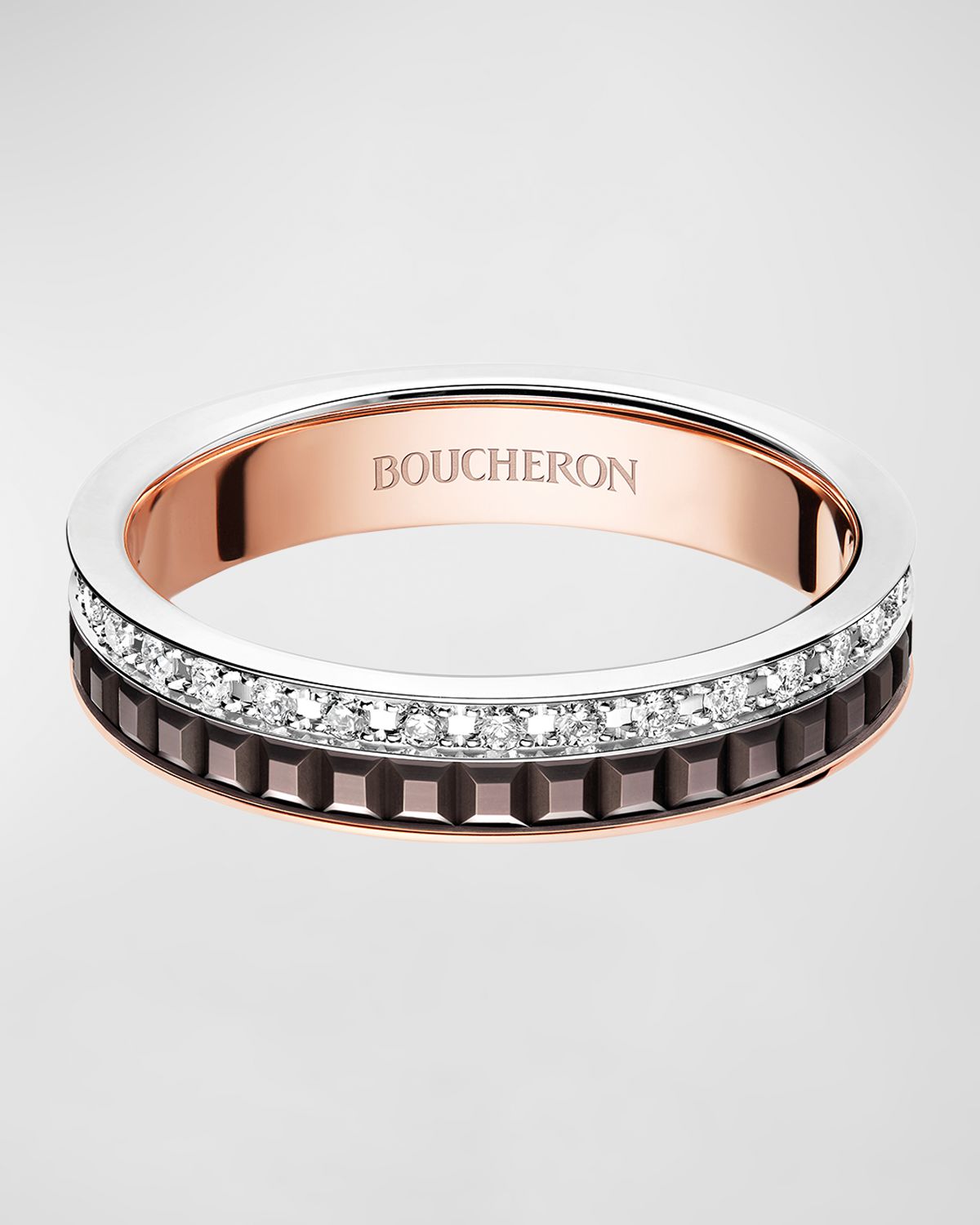 Boucheron Quatre 18K Tricolor Gold Classique Diamond Ring