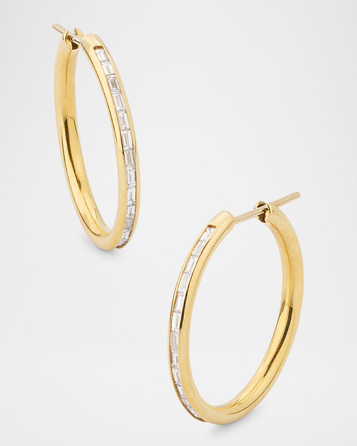 Spinelli Kilcollin Miri Hoop Earrings with Channel-Set Diamonds, Rose Gold, 20mm