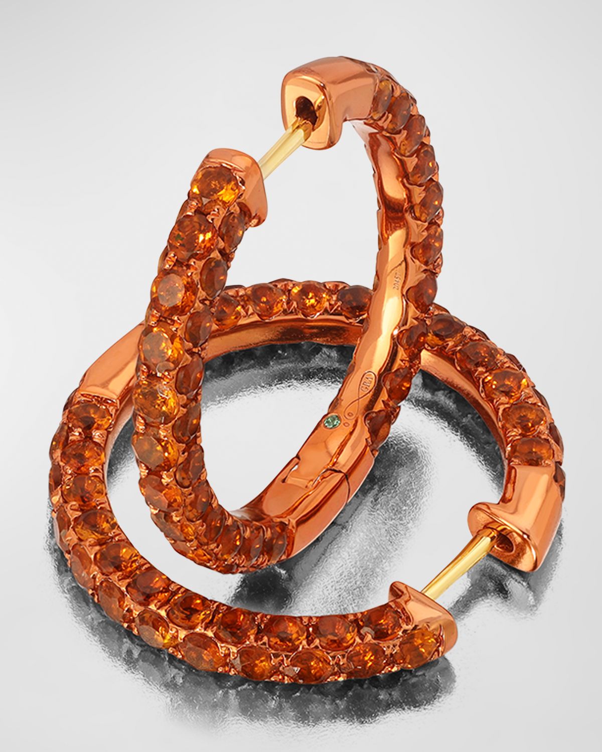 Graziela Gems 3-Sided Amethyst and Rhodium Hoop Earrings