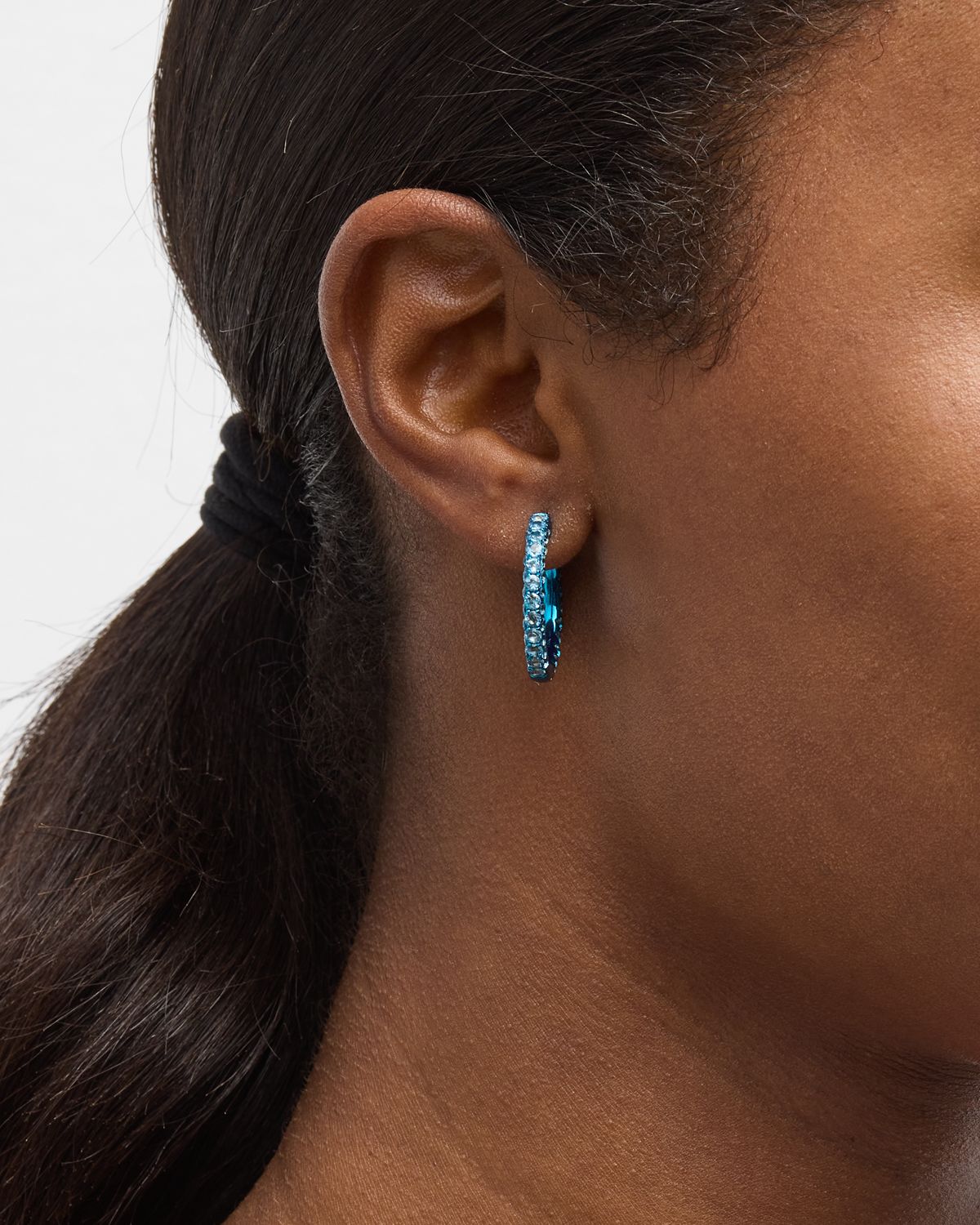 Graziela Gems 3-Sided Amethyst and Rhodium Hoop Earrings