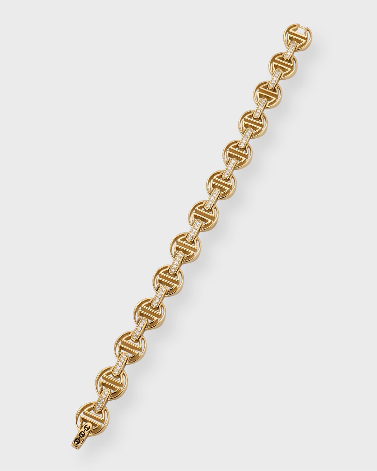 Hoorsenbuhs 18K Yellow Gold Small Link MMV Bracelet with Diamonds