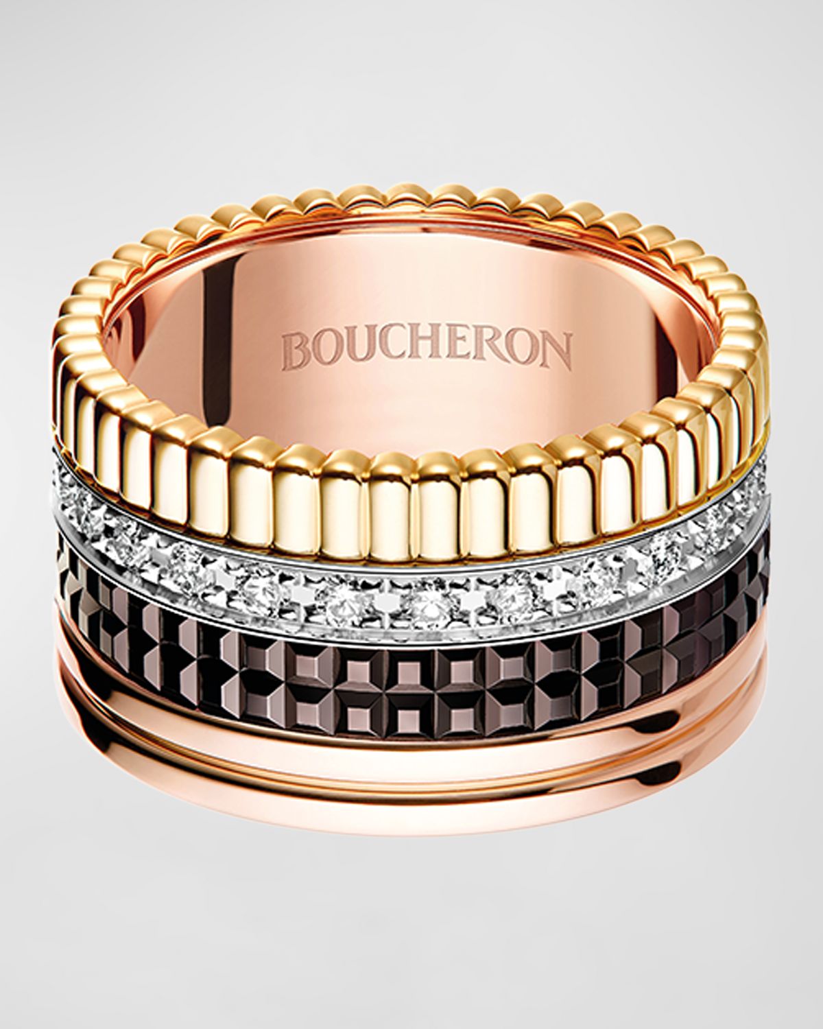Boucheron Quatre 18K Gold Classique Large Band Diamond Ring