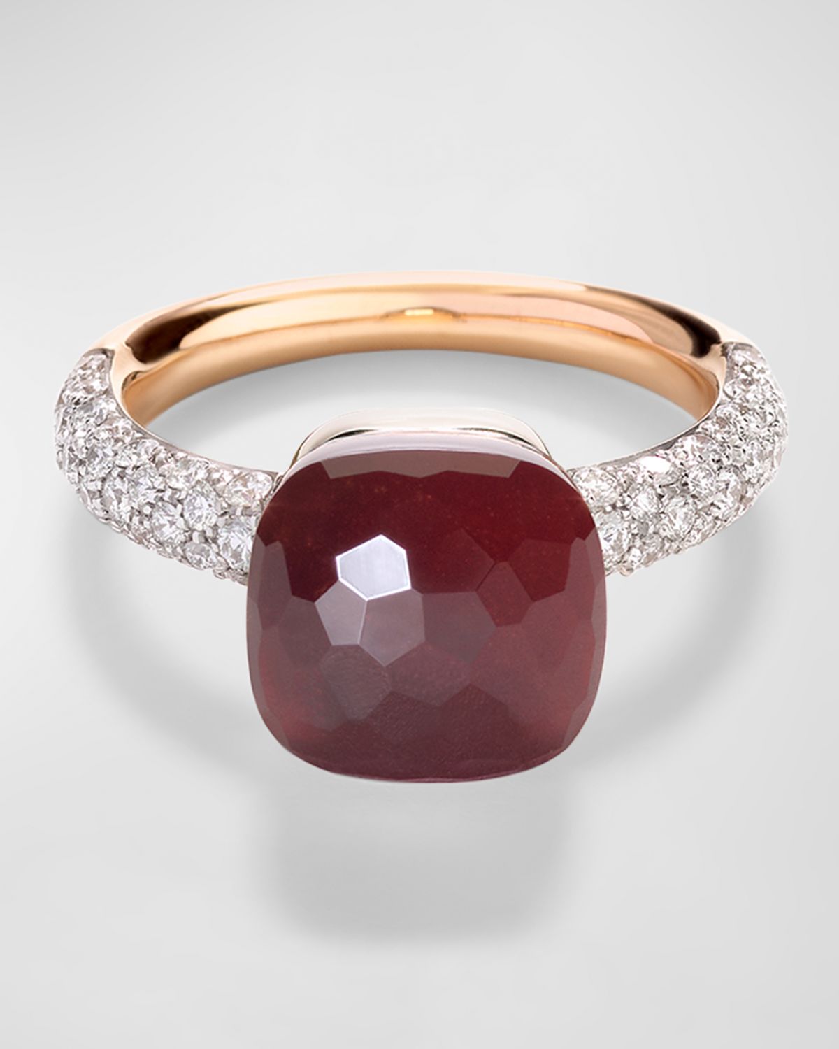 Pomellato Nudo 18K Rose Gold Gemstone and Diamond Ring